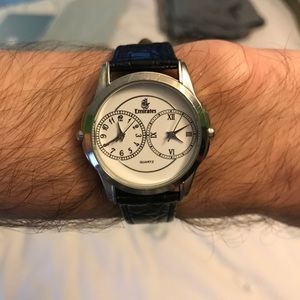 Faux leather strap watch